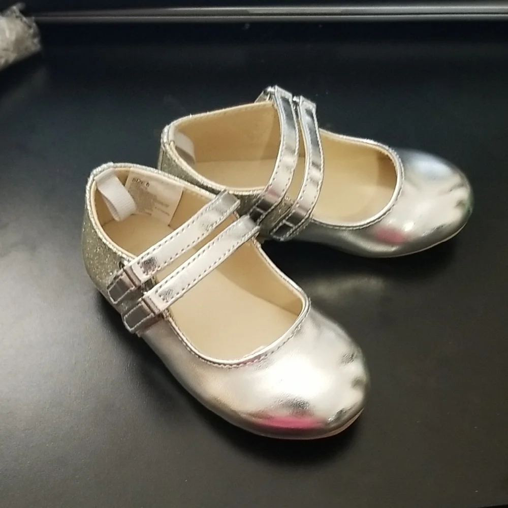 Gymboree Silver Dress Shoes with Double Straps little girl size 6